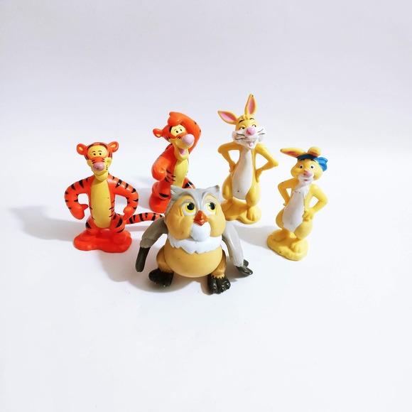 Vtg Pirate Disney Winnie the Pooh PVC Figures Set of 5 Tigger Owl & Rabbit (mt) - Picture 1 of 5
